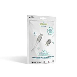 Avis Greene Câble Lightning MFI vers USB-C avec Attache en Nylon Tressé 1,2m Blanc