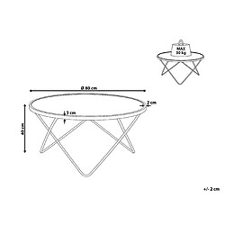 Avis Beliani Table ronde Table basse Verre de sécurité Argenté MERIDIAN