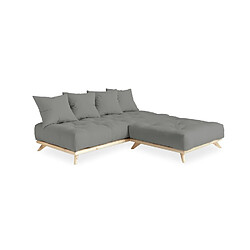 Acheter Inside 75 Canapé convertible futon SENZA pin naturel coloris gris couchage 90 cm.