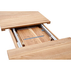 Avis Pegane Table à manger extensible en chêne sauvage massif - Longueur 180-270 x Hauteur 78 x Profondeur 100 cm