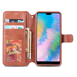 Acheter Wewoo Housse Coque Pour Huawei P20 AZNS Texture de veau Étui en cuir PU à rabat horizontal magnétique avec support et fentes cartes et cadre photo marron