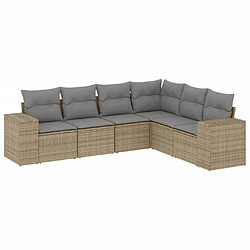 Maison Chic Salon de jardin avec coussins 6 pcs, Ensemble Tables et chaises de jardin, beige résine tressée -GKD281043