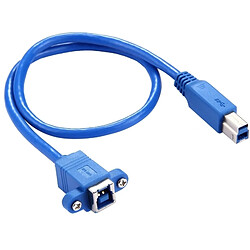 Wewoo Câble bleu pour Imprimante / Scanner 50cm USB 3.0 B Femelle à B Connecteur Mâle de Données