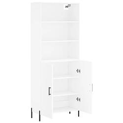 Avis vidaXL Buffet haut Blanc 69,5x34x180 cm Bois d'ingénierie