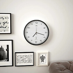 Decoshop26 Horloge murale radioguidée Mouvement à quartz 31 cm Blanc/noir DEC022250