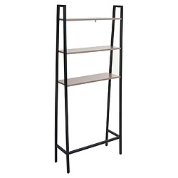 Mendler Étagère HWC-K82, Étagère de salle de bain Étagère pour machine à laver Étagère échelle, Industrial métal bois 155x64x25cm ~ gris-brun pas cher