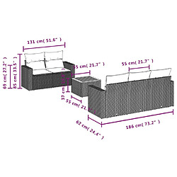 Avis Maison Chic Salon de jardin 6 pcs avec coussins | Ensemble de Table et chaises | Mobilier d'Extérieur gris résine tressée -GKD72958