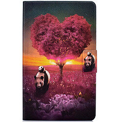 Etui en PU fermeture magnétique avec porte-cartes Panda pour votre Samsung Galaxy Tab A8 (2021) SM-X200/SM-X205