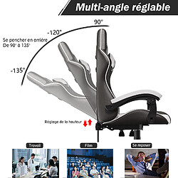 Avis RATTANTREE Chaise de Gaming Ergonomique, Fauteuil gamer, Dossier Inclinable à 155, avec Lombaire&Appui-Tête Appui, chaise gamer, PU Cuir Chaise Bureau, fauteuil gamer, chaise bureau gaming, Noir Blanc