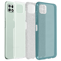 Avis Avizar Coque Samsung Galaxy A22 Paillette Amovible Silicone Semi-rigide bleu