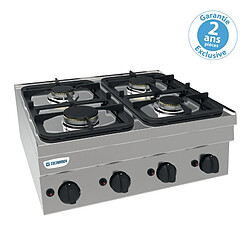 TECNOINOX Plaque de cuisson - top 4 feux vifs gaz - gamme 600