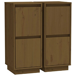 vidaXL Buffets 2 pcs Marron miel 31,5x34x75 cm Bois massif de pin