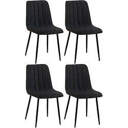 Non Lot de 4 chaises Dijon tissu