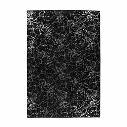 Paris Prix Tapis Marbré à Poils Longs Bijou Noir & Argent 160 x 230 cm