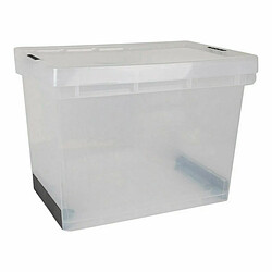 BigBuy Home Boîte de rangement avec couvercle Evolution Transparent 39 x 29 x 20,5 cm (6 Unités) (39 x 29 x 20,5 cm)