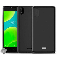 Htdmobiles Coque silicone gel fine pour Wiko Sunny 4 + film ecran - NOIR