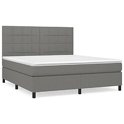 Maison Chic Lit Adulte - Lit simple Lit à sommier tapissier avec matelas moelleux - Meuble de Chambre - Gris foncé 180x200cm Tissu -MN81625