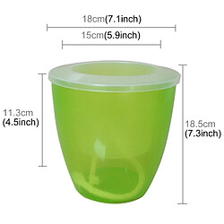 Wewoo Pot de fleur vert Pots à fleurs paresseux automatique hydroponique plantes en absorbant l'eau circulaire résine plastique de à double couche conception auto arrosage arrosoir, diamètre: 18 cm, hauteur: 18,5 cm