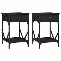 Maison Chic Lot de 2 Tables de chevet - Tables de Nuit noir 40x42x60 cm bois d'ingénierie