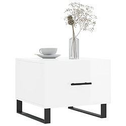 Avis Maison Chic Lot de 2 Tables basses,Table Console pour salon blanc brillant 50x50x40cm bois d'ingénierie -MN35198