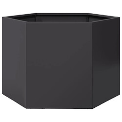 vidaXL Jardinière noir hexagone 69x60x45 cm acier