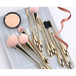 G64 10 pcs Maquillage Brosse Set Soleil Shadow Brown Foundation Foundation Buson Beauty Tool Voyage Maquillage Maquillage Brosse Mélangier Brushes Set