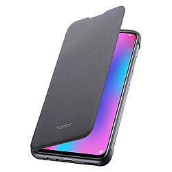 Housse Honor 10 Lite Étui Clapet Effet Tissé Rigide Antichoc Original Noir