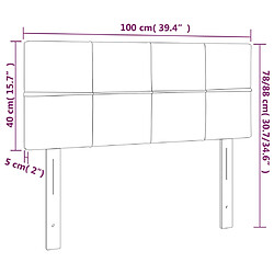 vidaXL Tête de lit à LED Rose 100x5x78/88 cm Velours pas cher