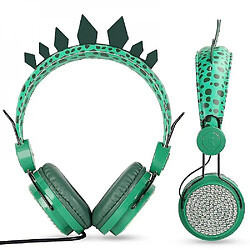 Universal Joli dinosaure casque filaire musique enfant casque stéréo 3.5mm casque jeux d'apprentissage @