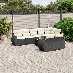 Maison Chic Ensemble Tables et chaises d'extérieur 9 pcs avec coussins,Salon de jardin noir résine tressée -GKD317225