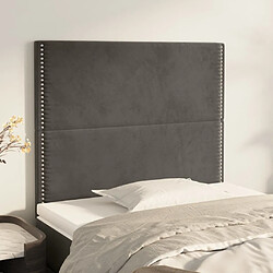 Maison Chic Lot de 2 Têtes de lit design pour chambre - Décoration de lit Gris foncé 90x5x78/88 cm Velours -MN66486