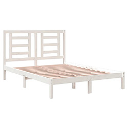 Avis vidaXL Cadre de lit sans matelas blanc 135x190 cm bois de pin massif