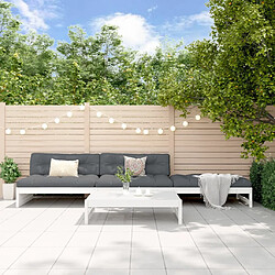 vidaXL Salon de jardin 4 pcs blanc bois de pin massif