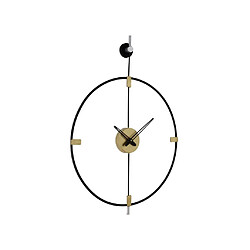 Avis Vente-Unique Horloge murale en métal - D. 47 cm - Noir - HAMONA