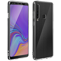 Avizar Coque Samsung Galaxy A9 2018 Silicone + Film Verre Trempé écran - Contour noir