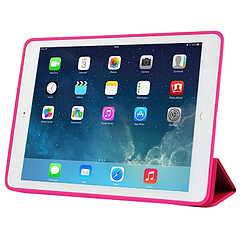 Wewoo Smart Cover Housse en cuir intelligente à traitement naturel triple avec fonction veille / réveil & support pour iPad Air 2 Magenta pas cher