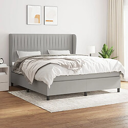 vidaXL Sommier à lattes de lit avec matelas Gris clair 160x200cm Tissu