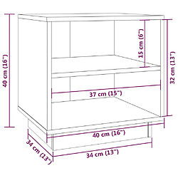 vidaXL Tables de chevet 2 pcs Blanc 40x34x40 cm Bois de pin solide pas cher