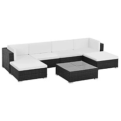 Maison Chic Salon de jardin 7 pcs + coussins - Mobilier/Meubles de jardin - Table et chaises d'extérieur Résine tressée Noir -MN54261