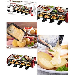 NC APPAREIL A Raclette Grill Et Pierre de Cuisson pour 8 personnes Revêtement anti-adhésif 1200W Avec Poignées isolantes en acier 