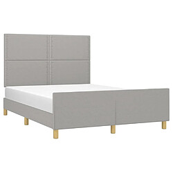 Avis Maison Chic Cadre/structure de lit avec tête de lit pour adulte - Lit Moderne Chambre Gris clair 140x200 cm -MN30190