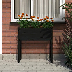 Avis Maison Chic Jardinière,Bac à fleurs - pot de fleur Noir 78x40x81 cm Bois massif de pin -GKD77059