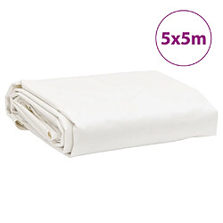 vidaXL Bâche blanc 5x5 m 650 g/m² pas cher