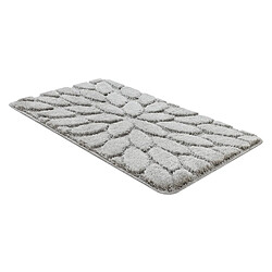 RUGSX Tapis de salle de bain SUPREME STONES, des pierres, antidérapant, doux - gris 50x80 cm