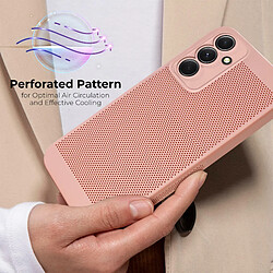 Avis Moozy VentiGuard Coque de téléphone pour Samsung A54 5G Rose pastel – Housse respirante avec motif perforé pour la circulation de l'air, ventilation, anti-surchauffe