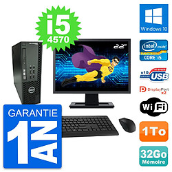 PC Dell T1700 SFF Ecran 22" Intel i5-4570 RAM 32Go Disque 1To Windows 10 Wifi - Occasion