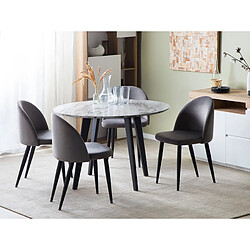 Beliani Table ronde imitation marbre blanc MOSBY