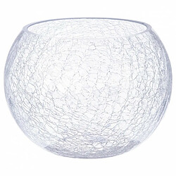 Vase Boule en Verre Craquelé 20cm Transparent