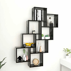 Maison Chic Étagère cube murale,Etagère de rangement flottante Noir 90x15x119 cm Aggloméré -MN44149