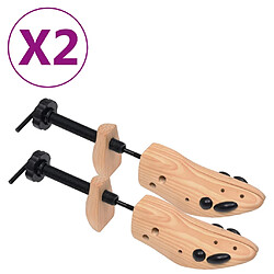 vidaXL Embauchoirs 2 paires Pointure 36-40 Bois de pin massif